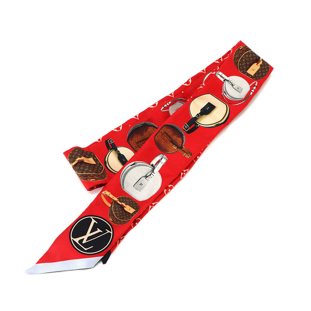Louis Vuitton Bandou BB Tribute Two Boite Chapeau Scarf Muffler 100% Silk Red...